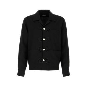 Bode Men Black Wool Astor Shirt